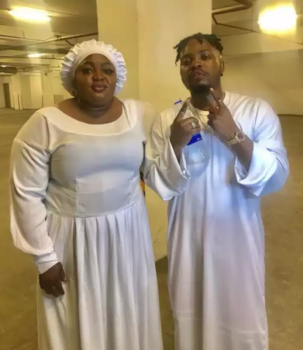 "Quick One With Pastor Olamide Baddo" - Eniola Badmus & Olamide In White Garments